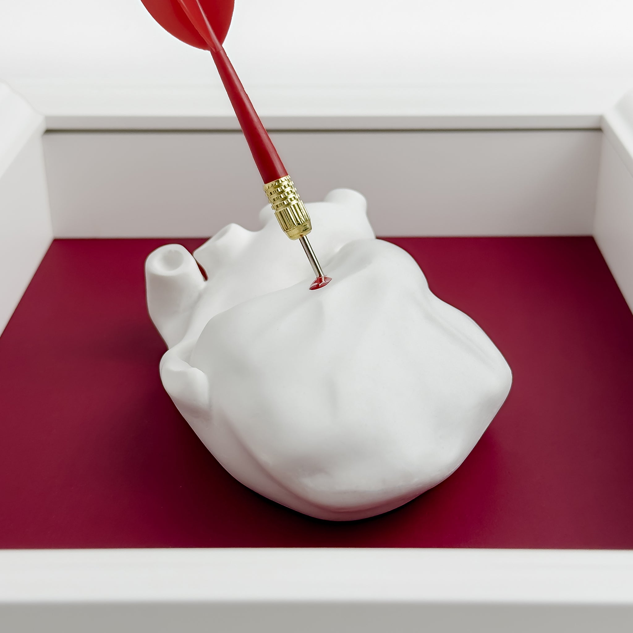 Cuore Anatomico Dart Bianco con Cornice Bianca