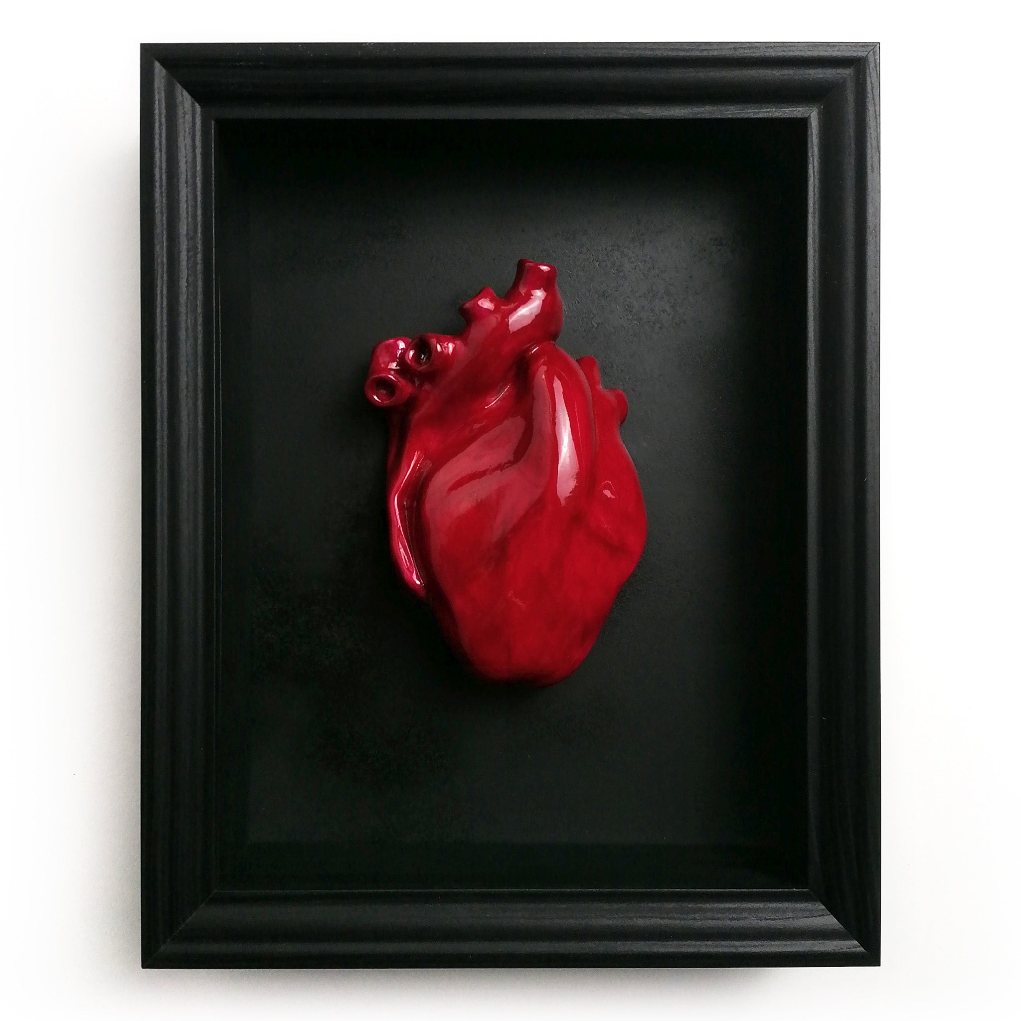 Cuore Anatomico Amaranto con Cornice Nera