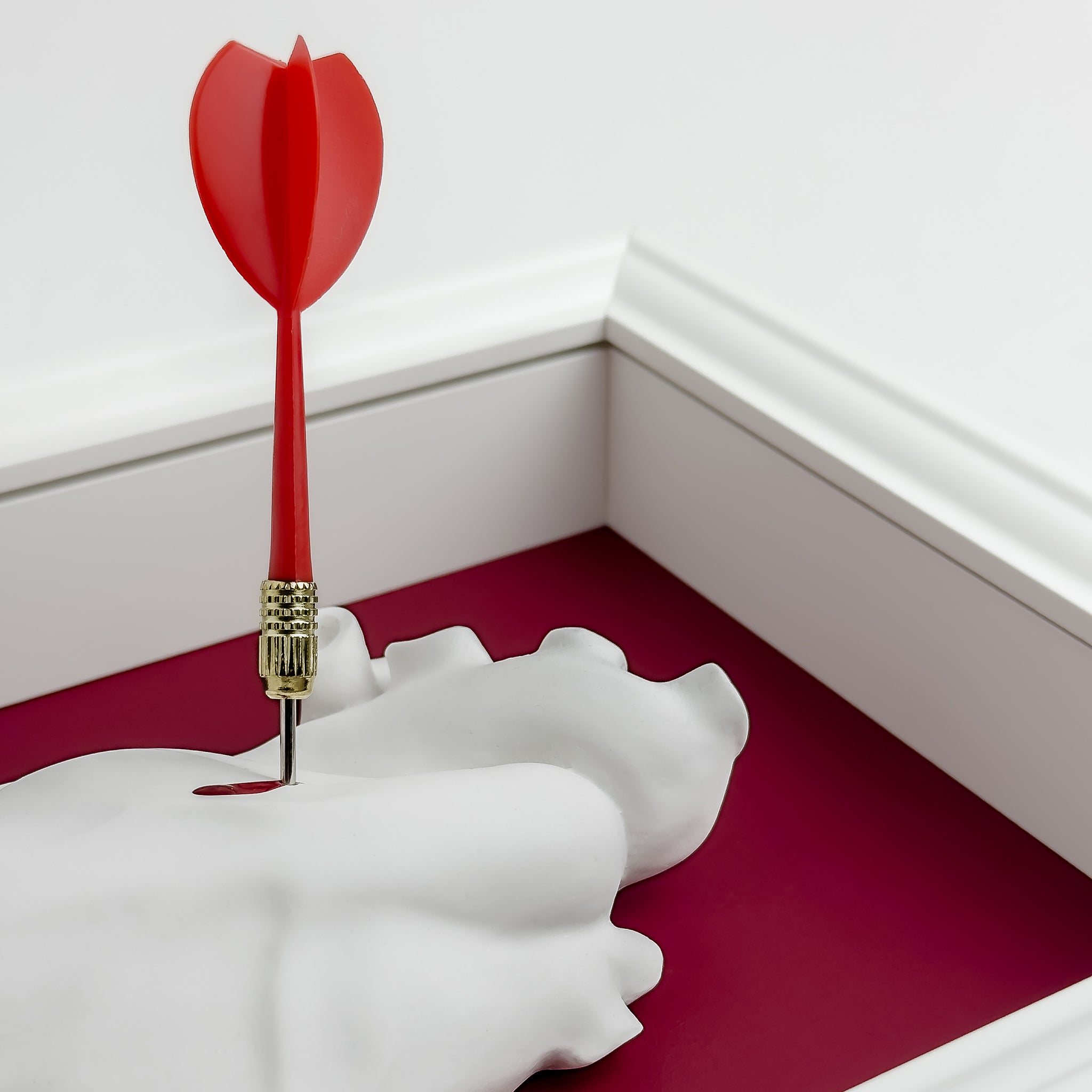 Cuore Anatomico Dart Bianco con Cornice Bianca