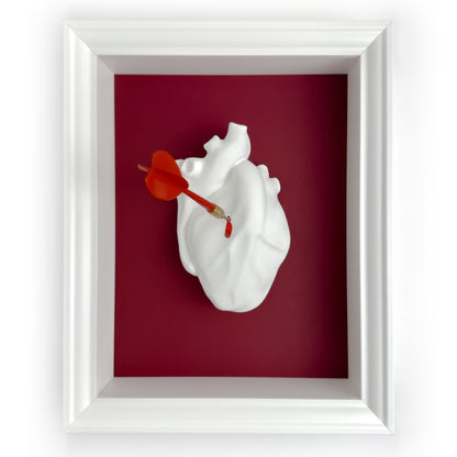 Cuore Anatomico Dart Bianco con Cornice Bianca