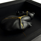Cuore Anatomico Kintsugi Nero Con Cornice