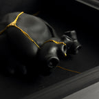 Cuore Anatomico Kintsugi Nero Con Cornice