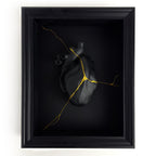 Cuore Anatomico Kintsugi Nero Con Cornice