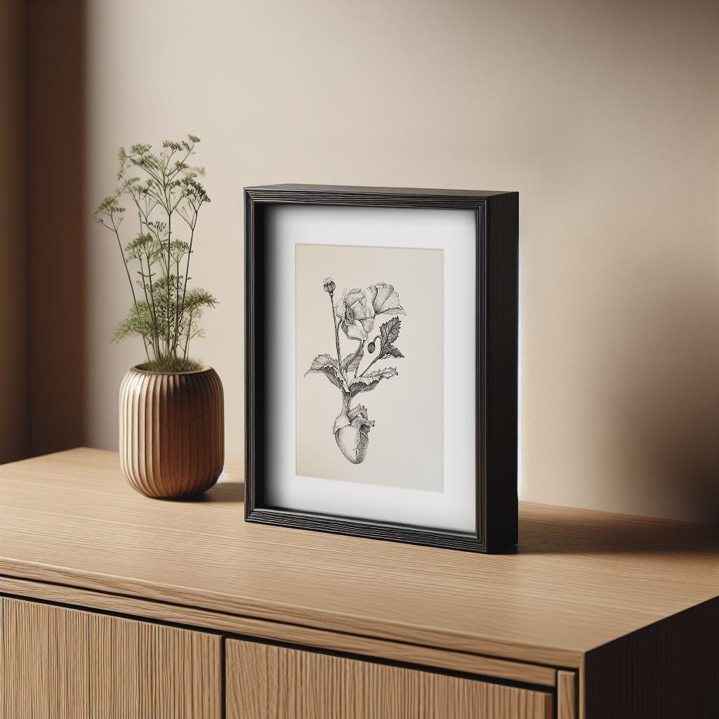 Illustrazione Cuore Papavero