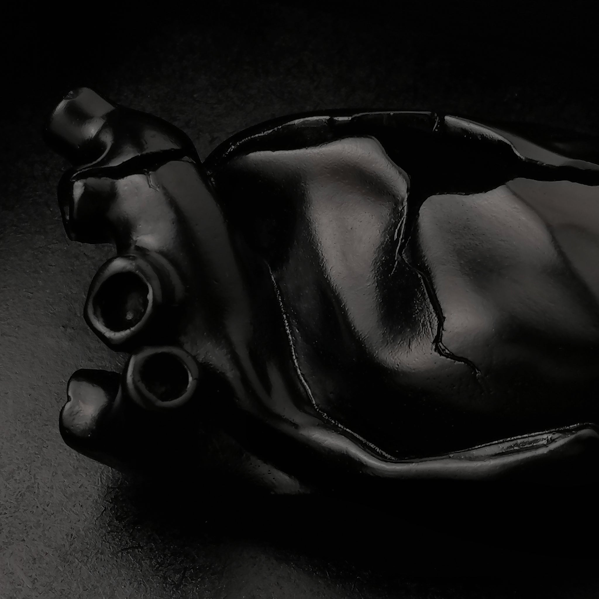 Cuore Anatomico Crepacuore Nero Con Cornice