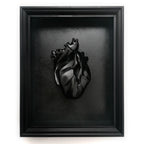 Cuore Anatomico Crepacuore Nero Con Cornice