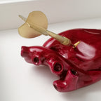 Cuore Anatomico Dart Amaranto con Cornice Bianca