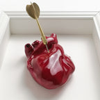 Cuore Anatomico Dart Amaranto con Cornice Bianca