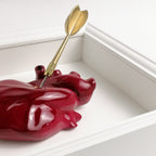 Cuore Anatomico Dart Amaranto con Cornice Bianca