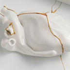 Cuore Anatomico Kintsugi Bianco Con Cornice