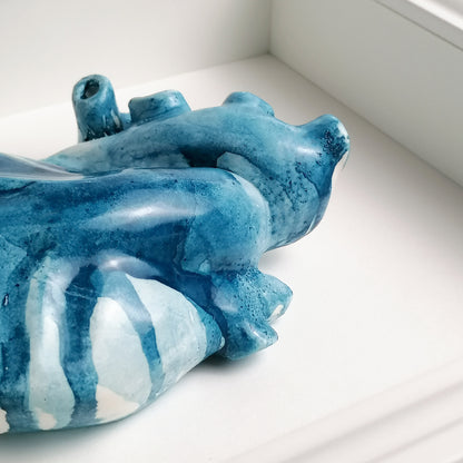 Cuore Anatomico Watercolor Blue Con Cornice